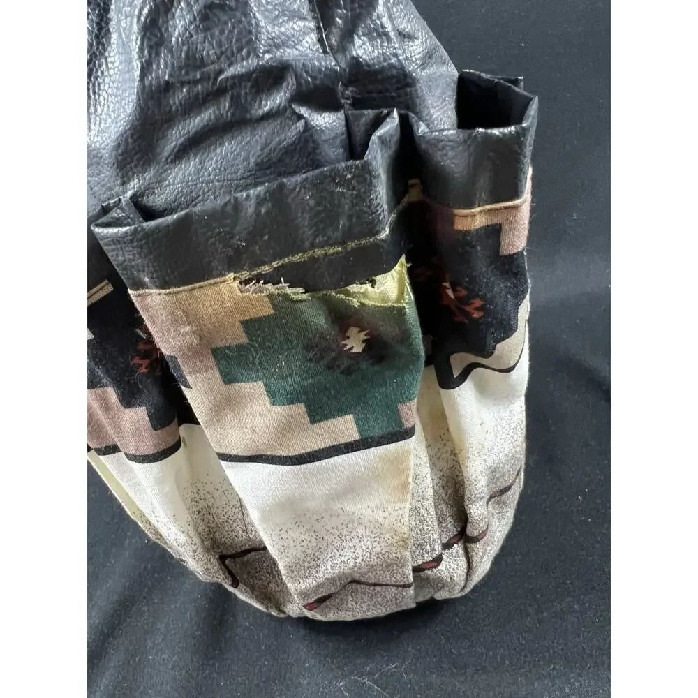 Vintage Native American Style Fabric Drawstring Bag Handmade Southwest Pattern